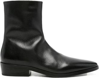 Mars&egrave;ll Schoenen, Heren, Zwart, 43 EU, Leer, Leren enkellaarzen met rits aan de zijkant
