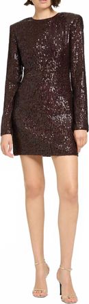 Toccin Mirren Long Sleeve Shift Mini Dress In Deep Spice