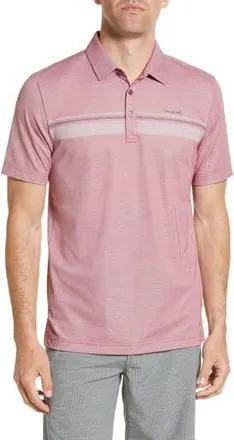 Travis Mathew Over the Water Cotton Blend Performance Polo in Heather Ruby Wine at Nordstrom Rack, Size Medium