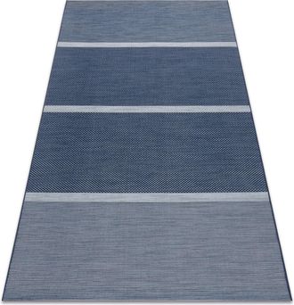 RugsX Rugsx - Alfombra De Cuerda Sisal Color 47011/309 Rayas Azul Blue 200x290 Cm