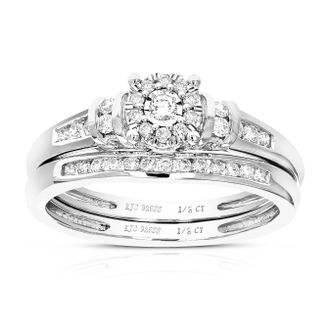 Vir Jewels 1/3 cttw Lab Grown Diamond Wedding Bridal Set in Sterling Silver For Women