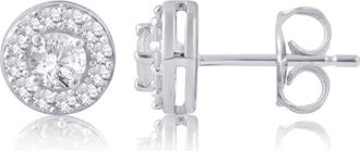 DiamondMuse Diamond Muse 1.00 cttw 10KT White Gold Round Cut Diamond Stud Earrings for Women