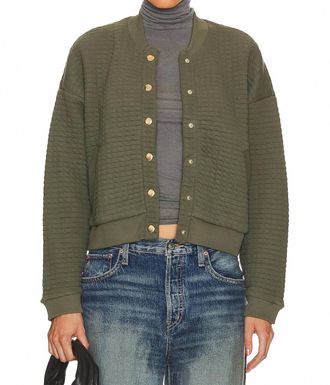 Nation Ltd Logan Oversized Bomber Jacket In Stoned Moss