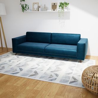 MYCS Sofa 3-Sitzer Samt Nachtblau Samt - Elegantes, gemütliches 3-Sitzer Sofa: Hochwertige Qualität, einzigartiges Design - 248 x 75 x 98 cm, konfigurierba