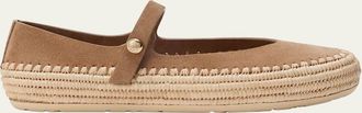 Loewe x Paulas Ibiza Rio Suede Mary Jane Espadrille Flats