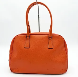 Prada Orange Leather Boston Bag (Pre-Owned)