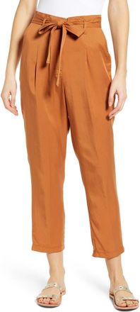 Lira Clothing Rita Tie Waist Crop Pants in Brown at Nordstrom, Size Small