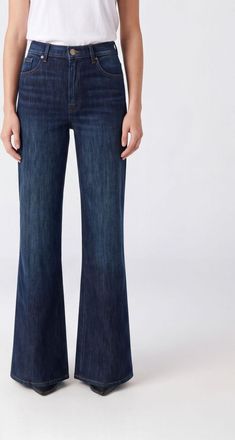 7 For All Mankind Stovepipe High-Waisted Straight Jeans in Stretch Denim