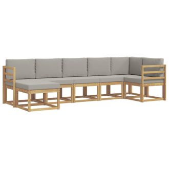 vidaXL Conjunto De Sof&aacute;s De Exterior 7 Pcs Blanco Y Gris Claro Vidaxl