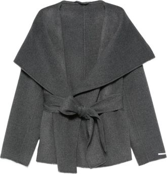 Marella Pulicino Cape Jas - Dames - Jas met riem - Grijs - S - Wol - Jassen