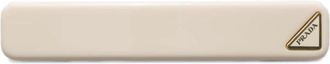 Prada triangle-logo hair clip - women - Plastic/Metal - One Size - Neutrals