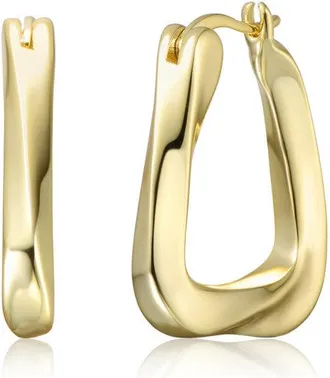 Rachel Glauber 14K Gold Plated Wavy Twisted Hoop Earrings