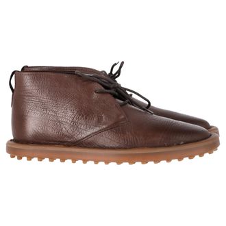 Tod's TodS Pre-owned Mens Lace-Up Desert Boots in Brown Leather - Mocha - Size UK 6.5