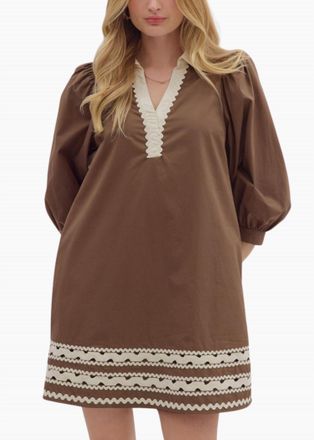 Entro Lina Mini Dress In Brown