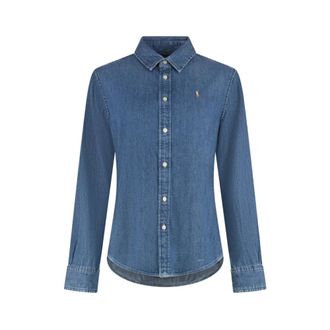 Ralph Lauren Slim Fit Denim Shirt - Dames - Spijkeroverhemden - Blauw - XS - Denim - Overhemden
