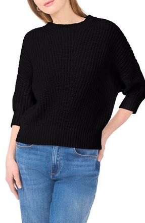 Vince Camuto Crewneck Sweater in Rich Black at Nordstrom, Size Xx-Large