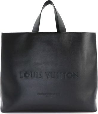 Louis Vuitton Black Leather Handbag Tote Bag (Pre-Owned)