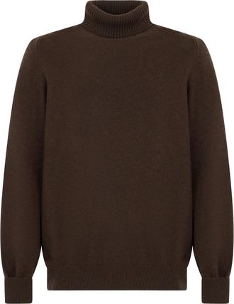 Fedeli Pullover met col - Heren - Coltruien - Bruin - 4XL - Kasjmier - Truien & Vesten