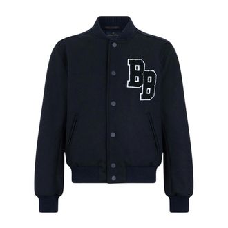 Brooks Brothers College Bomberjack van Melton Wol - Heren - Bomber jackets - Blauw - XL - Wol - Jassen