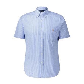 Polo Ralph Lauren Short Sleeve Shirts - Heren - Korte mouwen Overhemden - Blauw - M - Leer - Overhemden