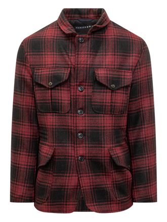 Ceccarelli check shirt jacket - men - Wool - 42 - Red