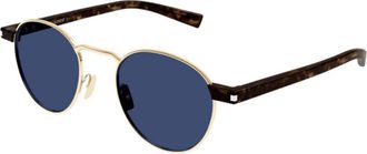 Saint Laurent Ladies Black Round Sunglasses SL707 004
