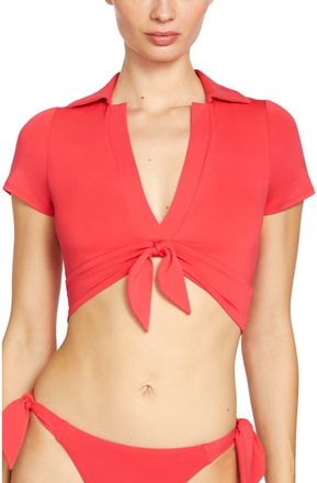 Robin Piccone Ava Knot Front Bikini Top in Sandia at Nordstrom, Size X-Small