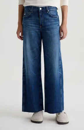 AG - Adriano Goldschmied Saige Raw Hem Ankle Wide Leg Jeans in Watermist at Nordstrom Rack, Size 33