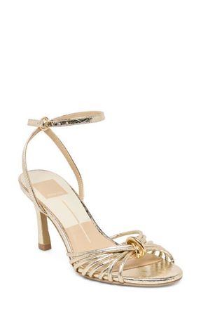 Dolce Vita Isebel Ankle Strap Sandal in Platinum Distressed Leather at Nordstrom, Size 9.5