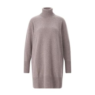 Sminfinity Kleedjes, Dames, Bruin, XS, Kasjmier, Gebreide jurk met kasjmier