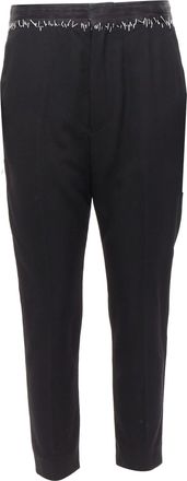 Haider Ackermann black wool cotton white topstitch waist dress pants EU38 M