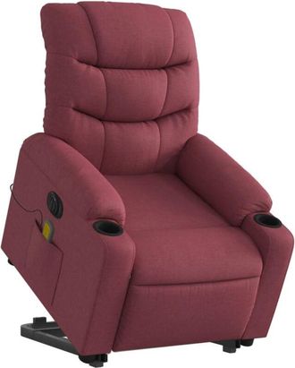 vidaXL Vidaxl - Sill&oacute;n De Masaje Elevable El&eacute;ctrico Tela Rojo Tinto
