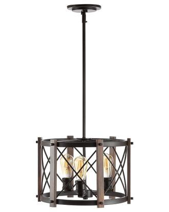 Jonathan Y Designs Jonathan Y Ferme 16In 3-Light Adjustable Iron Rustic Farmhouse Led Pendant