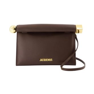 Jacquemus Le Sac Rond Carre - Jacquemus - Leather - Brown - female - Jacquemus - Cross Body Bags - Brown - ONE SIZE - Bags