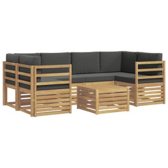 vidaXL Conjunto De Sof&aacute;s De Exterior 7 Pcs Blanco Y Antracita Vidaxl