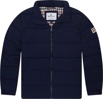 Aquascutum Mens Active Sp Navy Blue Mockneck Puffer Jacket - Size X-Large