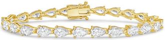 Diana M. Jewels 14kt Yellow Gold 35cts Lab Grown Pear Diamond East-West Tennis Bracelet