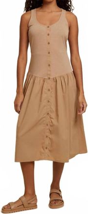 Nation Ltd Carrie Romantic Midi Sundress In Cafe Au Lait