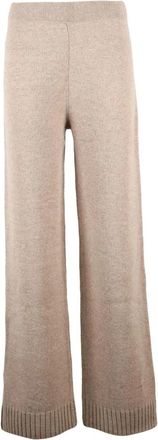 Tory Burch Wijde broek - Dames - Wijde Broeken - Beige - S - Wol - Broeken