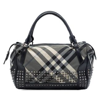 Burberry Pre-owned Burberry Studded Beat Check Nylon Satchel Ladies RT261RI69INTK7IV
