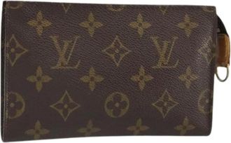 Louis Vuitton Pre-owned Clutches, female, Brown, Size: ONE SIZE Pre-owned Canvas Pouch