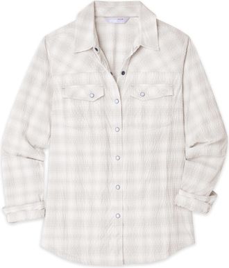 Stio | Womens Eddy Coast Shirt Long Sleeve, Size Extra Small in Pebble Plaid