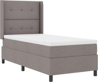 vidaXL Box Spring Bed with Mattress Taupe 80 x 200 cm Fabric vidaXL