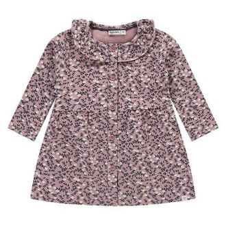 Babyface Allover Floral Print Long Sleeve Dress in Rosewood at Nordstrom, Size 12M