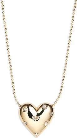 BaubleBar Meant To Glow Heart Pendant Necklace in Clear at Nordstrom Rack