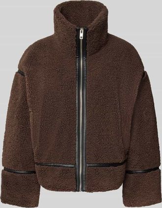 Jake*s Casual Jacke mit Stehkragen in Dunkelbraun, Größe 36