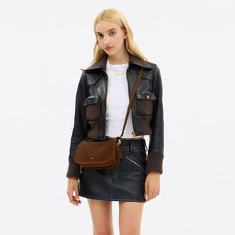 Coach su&egrave;de schoudertas Waverly bruin