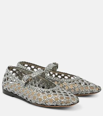 Le Monde Beryl Le Monde Béryl Woven leather Mary Jane flats