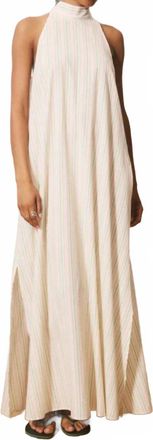 FRNCH Giuseppina High-Neck Maxi Dress In Cream/multi Stripe