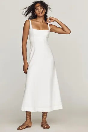 Reformation Sabine 100% Linen Midi Dress